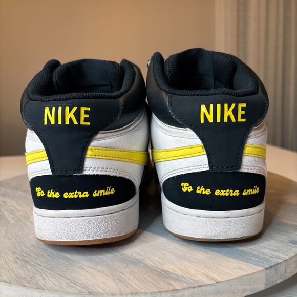 Nike Court Vision Mid Men's Black Yellow "Go the Extra Smile" Sneakers Size 11 - Picture 7 of 10